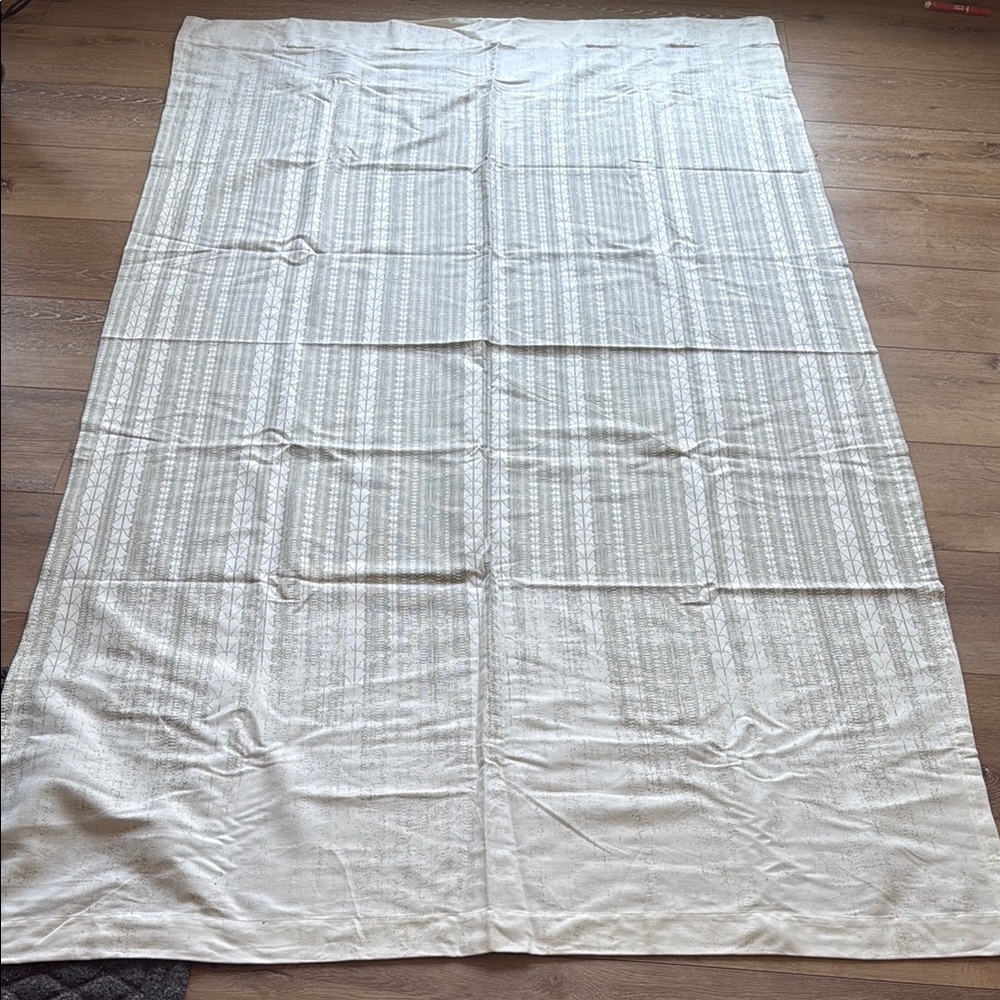 Elegant White Patterned West Elm Curtains